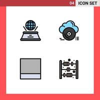 4 creatief pictogrammen modern tekens en symbolen van wereld rooster presentatie archief telraam speelgoed- bewerkbare vector ontwerp elementen