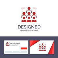 creatief bedrijf kaart en logo sjabloon personeel bedrijf menselijk leiderschap beheer organisatie middelen samenspel vector illustratie