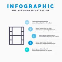 video film film lijn icoon met 5 stappen presentatie infographics achtergrond vector