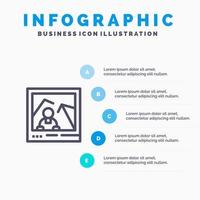 afbeelding beeld mijlpaal foto blauw infographics sjabloon 5 stappen vector lijn icoon sjabloon