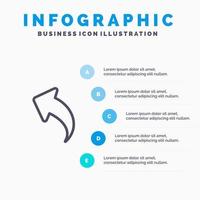 pijl links omhoog pijlen lijn icoon met 5 stappen presentatie infographics achtergrond vector