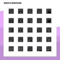 25 website wireframe icoon reeks solide glyph icoon vector illustratie sjabloon voor web en mobiel ideeën voor bedrijf bedrijf