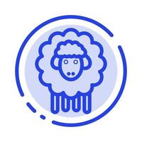 Pasen lam schapen voorjaar blauw stippel lijn lijn icoon vector