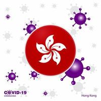 bidden voor Hongkong covid19 coronavirus typografie vlag blijven huis blijven gezond nemen zorg van uw eigen Gezondheid vector