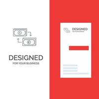 uitwisseling bedrijf dollar euro financiën financieel geld grijs logo ontwerp en bedrijf kaart sjabloon vector