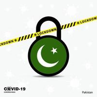 Pakistan slot naar beneden slot coronavirus pandemisch bewustzijn sjabloon covid19 slot naar beneden ontwerp vector