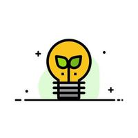 eco idee lamp licht bedrijf vlak lijn gevulde icoon vector banier sjabloon