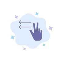vingers gebaar links blauw icoon Aan abstract wolk achtergrond vector