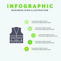 hesje jasje arbeid bouw reparatie solide icoon infographics 5 stappen presentatie achtergrond vector