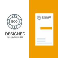 milieu globaal internet wereld eco grijs logo ontwerp en bedrijf kaart sjabloon vector