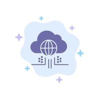 internet denken wolk technologie blauw icoon Aan abstract wolk achtergrond vector
