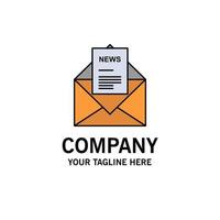 nieuws e-mail bedrijf overeenkomend brief bedrijf logo sjabloon vlak kleur vector