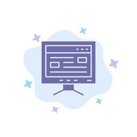 computer online studie onderwijs blauw icoon Aan abstract wolk achtergrond vector