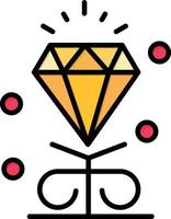 diamant liefde hart bruiloft vlak kleur icoon vector icoon banier sjabloon