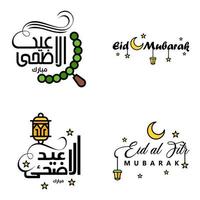 4 het beste eid mubarak zinnen gezegde citaat tekst of belettering decoratief fonts vector script en cursief handgeschreven typografie voor ontwerpen brochures banier flyers en t-shirts