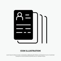 document vind baan zoeken solide glyph icoon vector