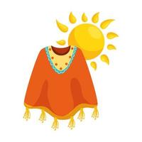 geïsoleerd Mexicaans poncho en zon vectorontwerp vector