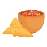 Mexicaanse nacho's en kom vector ontwerp