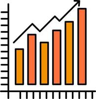 diagram analytics bedrijf diagram afzet statistieken trends vlak kleur icoon vector icoon banier sjabloon