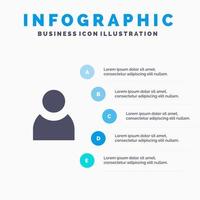 avatar gebruiker eenvoudig solide icoon infographics 5 stappen presentatie achtergrond vector