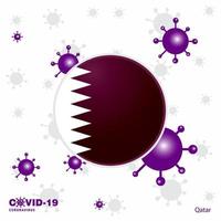 bidden voor qatar covid19 coronavirus typografie vlag blijven huis blijven gezond nemen zorg van uw eigen Gezondheid vector