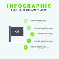 Indisch vlag teken dag solide icoon infographics 5 stappen presentatie achtergrond vector