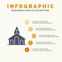 kerk viering christen kruis Pasen solide icoon infographics 5 stappen presentatie achtergrond vector