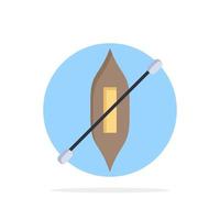 boot kano kajak schip abstract cirkel achtergrond vlak kleur icoon vector
