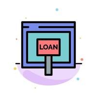 credit internet lening geld online abstract vlak kleur icoon sjabloon vector