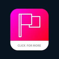 eenvoudig vlag ui mobiel app knop android en iOS lijn versie vector