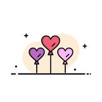hart ballon liefde bedrijf logo sjabloon vlak kleur vector