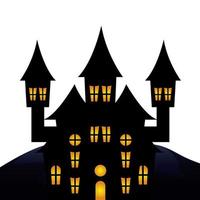 Haunted Castle Halloween geïsoleerde pictogram vector