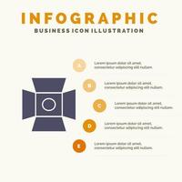 licht foto fotografie studio solide icoon infographics 5 stappen presentatie achtergrond vector