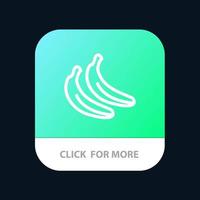 banaan voedsel fruit mobiel app knop android en iOS lijn versie vector