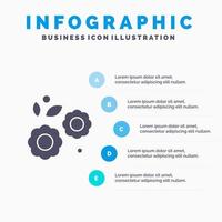 bloem Pasen natuur voorjaar solide icoon infographics 5 stappen presentatie achtergrond vector