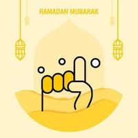 Ramadan kareem groet sjabloon Islamitisch halve maan en Arabisch lantaarn vector illustratie