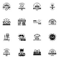 liefde u papa kaart ontwerp voor gelukkig vaders dag typografie verzameling 16 zwart ontwerp bewerkbare vector ontwerp elementen