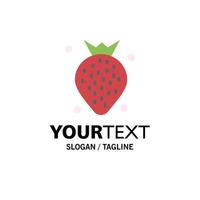 aardbei voedsel fruit BES bedrijf logo sjabloon vlak kleur vector