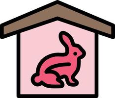 huis konijn Pasen natuur vlak kleur icoon vector icoon banier sjabloon