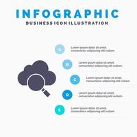 wolk zoeken Onderzoek solide icoon infographics 5 stappen presentatie achtergrond vector