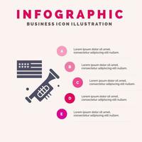 vlag spreker lofzang Amerikaans solide icoon infographics 5 stappen presentatie achtergrond vector