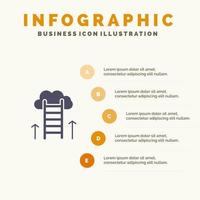 carrière pad carrière droom succes focus solide icoon infographics 5 stappen presentatie achtergrond vector