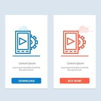 mobiel ontwerp instelling blauw en rood downloaden en kopen nu web widget kaart sjabloon vector