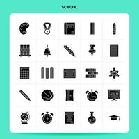 solide 25 school- icoon reeks vector glyph stijl ontwerp zwart pictogrammen reeks web en mobiel bedrijf ideeën ontwerp vector illustratie