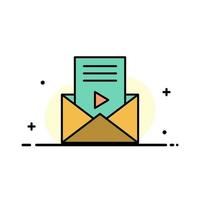 mail bericht sms video speler bedrijf vlak lijn gevulde icoon vector banier sjabloon