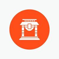 deur brug China Chinese wit glyph icoon vector