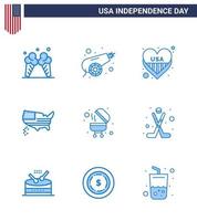 reeks van 9 Verenigde Staten van Amerika dag pictogrammen Amerikaans symbolen onafhankelijkheid dag tekens voor bbq Verenigde Staten van Amerika Amerikaans dankzegging Amerikaans bewerkbare Verenigde Staten van Amerika dag vector ontwerp elementen