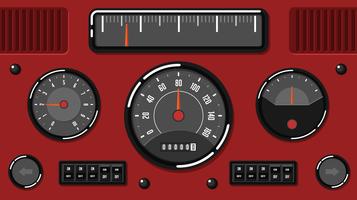 Oude auto Dashboard UI Gratis Vector