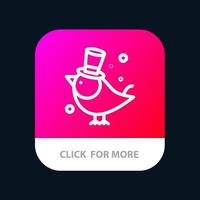 vogel vlieg huisdier mus mobiel app knop android en iOS lijn versie vector