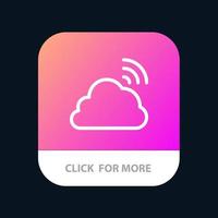 wolk regenboog lucht voorjaar weer mobiel app knop android en iOS lijn versie vector